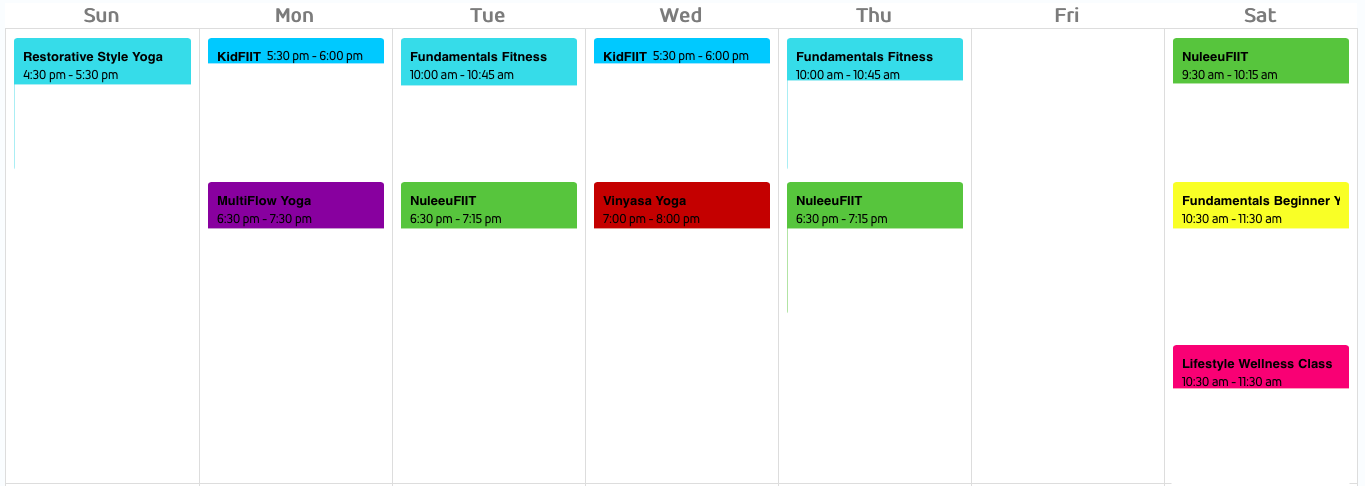 weekly Schedule